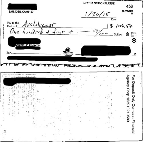 Cashed Assholecast check